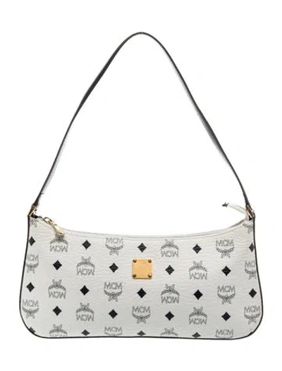 Pre-owned Mcm Visetos Shoulder Bag In Neutral