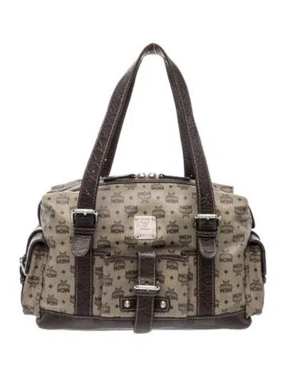 Pre-owned Mcm Visetos Shoulder Bag In Neutral