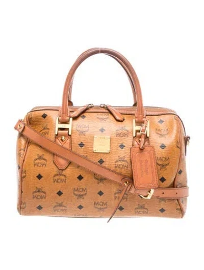 Pre-owned Mcm Visetos Shoulder Bag In Neutrals