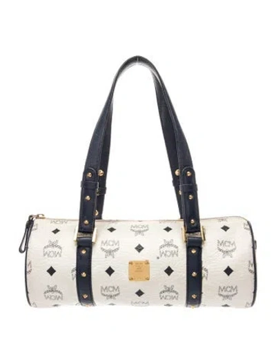 Pre-owned Mcm Visetos Shoulder Bag In Neutrals