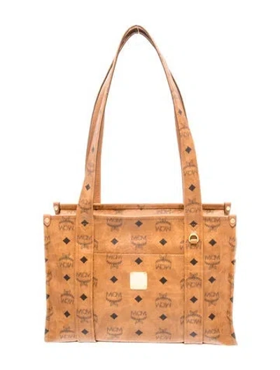 Pre-owned Mcm Visetos Shoulder Bag In Neutrals