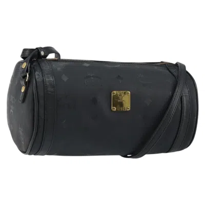 Pre-owned Mcm Visetos Shoulder Bag Pvc Pvc Bag () In Black