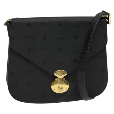 Pre-owned Mcm Visetos Shoulder Bag Pvc Pvc Shoulder Bag Bag () In Black
