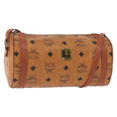 Pre-owned Mcm Visetos Shoulder Bag Pvc Pvc Shoulder Bag Bag () In Brown