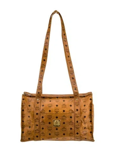 Pre-owned Mcm Visetos Shoulder Bag Vintage In Brown