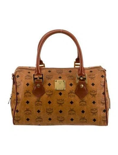 Pre-owned Mcm Visetos Shoulder Bag Vintage In Brown