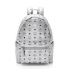 Mcm Visetos Side Studs Stark Medium Backpack In Silver