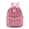 Mcm Visetos Side Studs Stark Small Backpack In Pink
