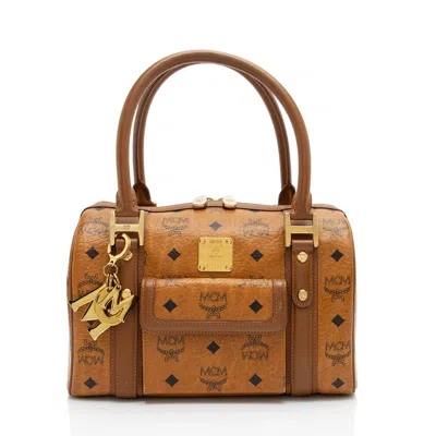 Mcm Visetos Small Boston Bag In Multi