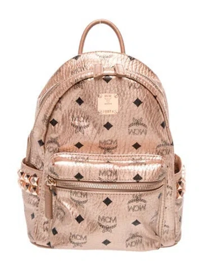 Pre-owned Mcm Visetos Stark In Metallic/pink