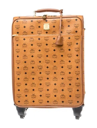 Pre-owned Mcm Visetos Suitcase In Neutral