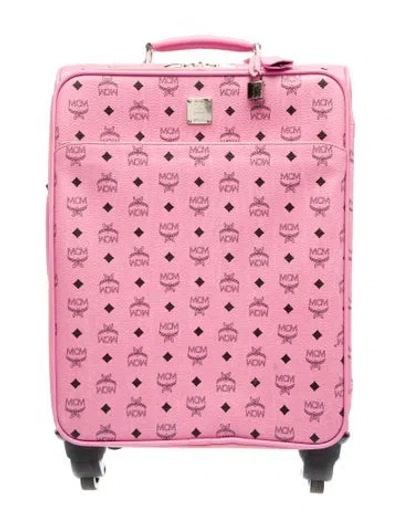 Pre-owned Mcm Visetos Suitcase In Pink
