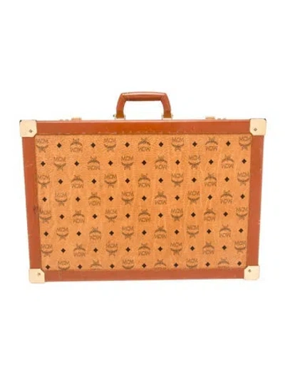 Pre-owned Mcm Visetos Suitcase Vintage In Neutral