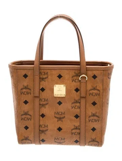 Pre-owned Mcm Visetos Toni Tote Bag In Brown