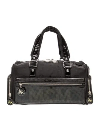 Pre-owned Mcm Visetos Top Handle Bag In Black