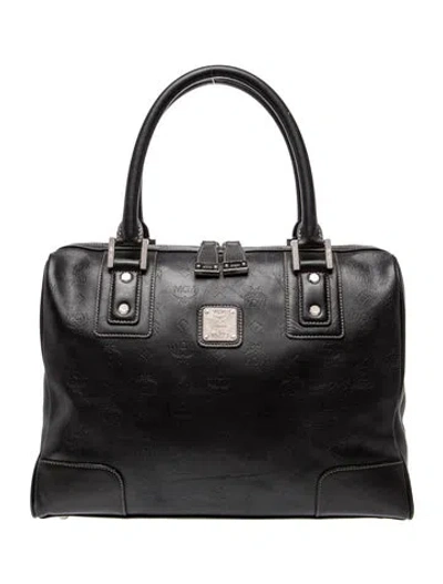Pre-owned Mcm Visetos Top Handle Bag In Black