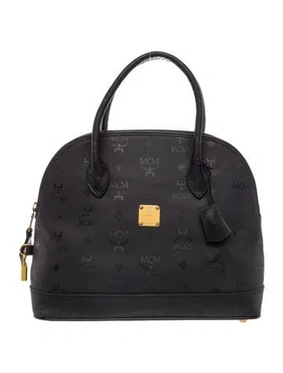 Pre-owned Mcm Visetos Top Handle Bag In Black