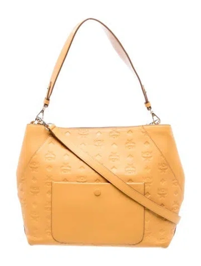 Pre-owned Mcm Visetos Top Handle Bag In Brown