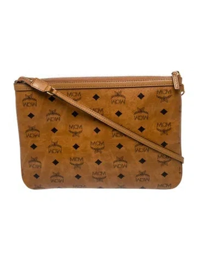 Pre-owned Mcm Visetos Top Handle Bag In Brown