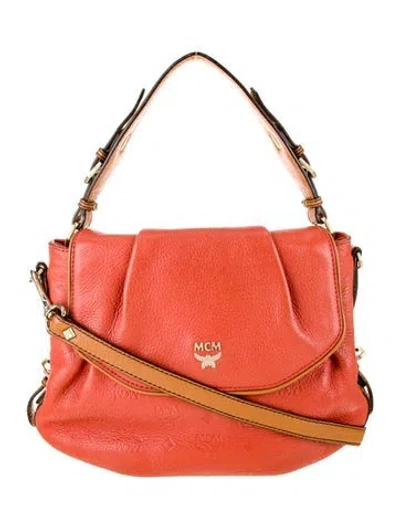 Pre-owned Mcm Visetos Top Handle Bag In Orange