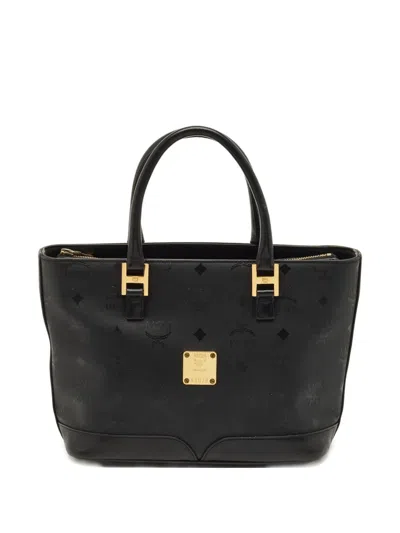 Pre-owned Mcm Visetos Tote Bag In Black