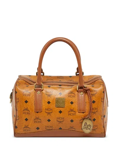 Pre-owned Mcm Visetos Tote Bag In Brown