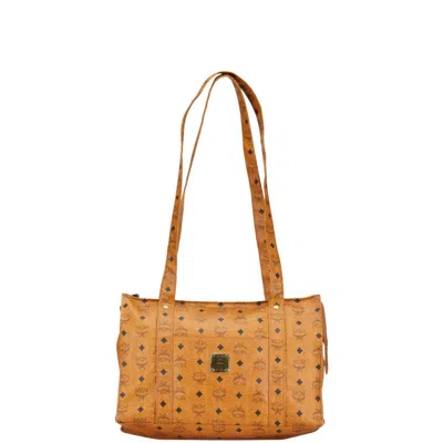 Mcm Visetos Tote Bag Brown Pvc Leather