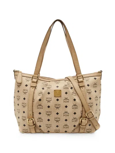 Pre-owned Mcm Visetos Tote Bag In Neutral