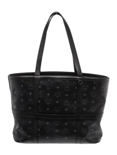 Pre-owned Mcm Visetos Tote In Black