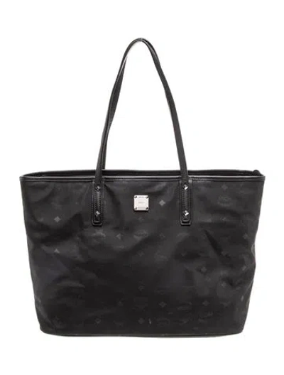 Pre-owned Mcm Visetos Tote In Black