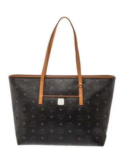 Pre-owned Mcm Visetos Tote In Black