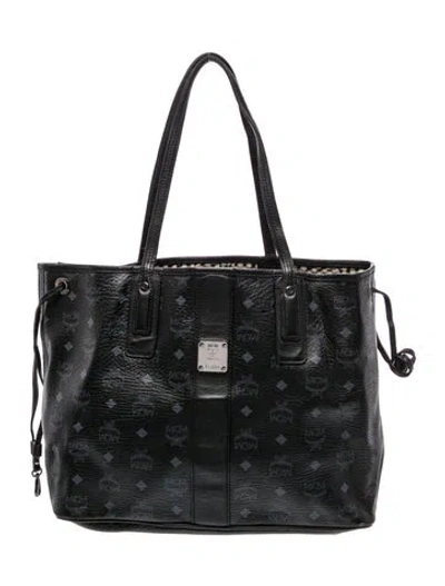 Pre-owned Mcm Visetos Tote In Black