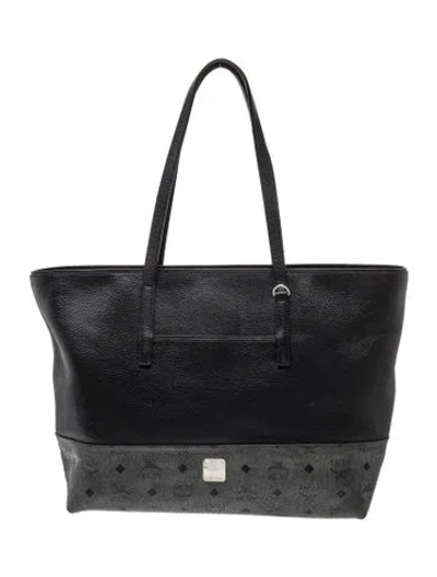 Pre-owned Mcm Visetos Tote In Black