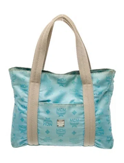 Pre-owned Mcm Visetos Tote In Blue