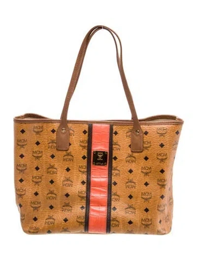 Pre-owned Mcm Visetos Tote In Brown