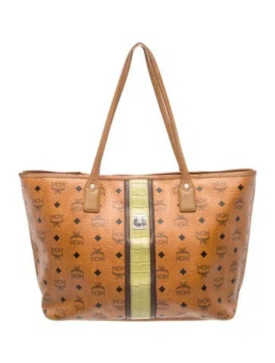 Pre-owned Mcm Visetos Tote In Brown