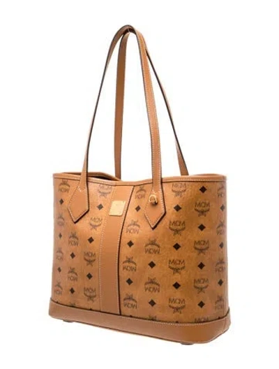 Pre-owned Mcm Visetos Tote In Brown
