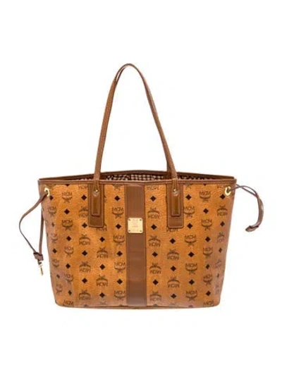 Pre-owned Mcm Visetos Tote In Brown