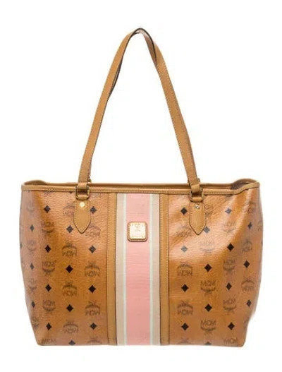 Pre-owned Mcm Visetos Tote In Brown