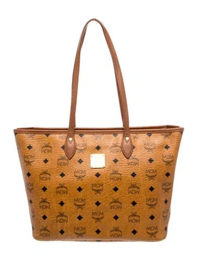 Pre-owned Mcm Visetos Tote In Brown
