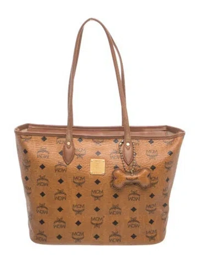 Pre-owned Mcm Visetos Tote In Brown