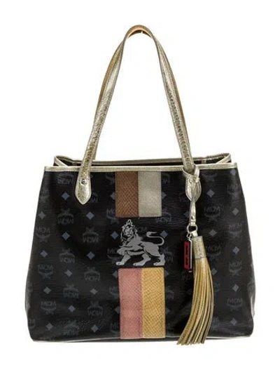 Pre-owned Mcm Visetos Tote In Multi