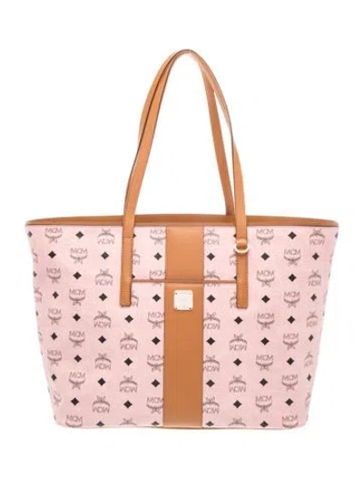 Pre-owned Mcm Visetos Tote In Pink