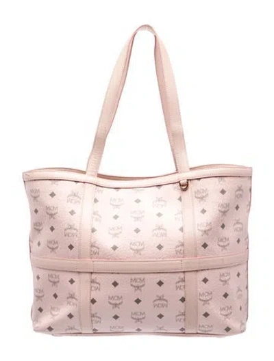 Pre-owned Mcm Visetos Tote In Pink