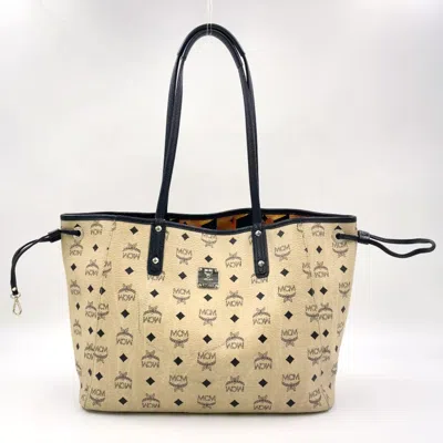 Mcm Visetos Tote Shoulder Bag Beige Pvc In Neutral