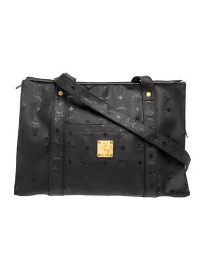 Pre-owned Mcm Visetos Tote Vintage In Black