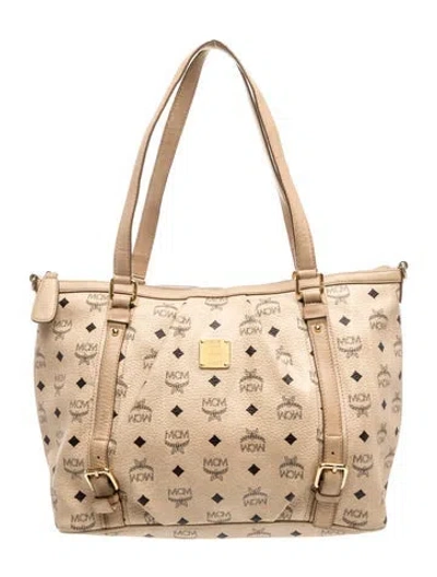 Pre-owned Mcm Visetos Tote Vintage In Brown