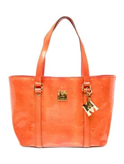 Pre-owned Mcm Visetos Tote Vintage In Orange