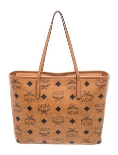 Pre-owned Mcm Visetos Tote W/ Tags In Brown