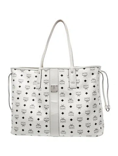 Pre-owned Mcm Visetos Tote In White
